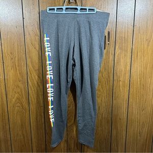 NWT Torrid Size 1 Leggings Grey Rainbow Love Celebrate Love